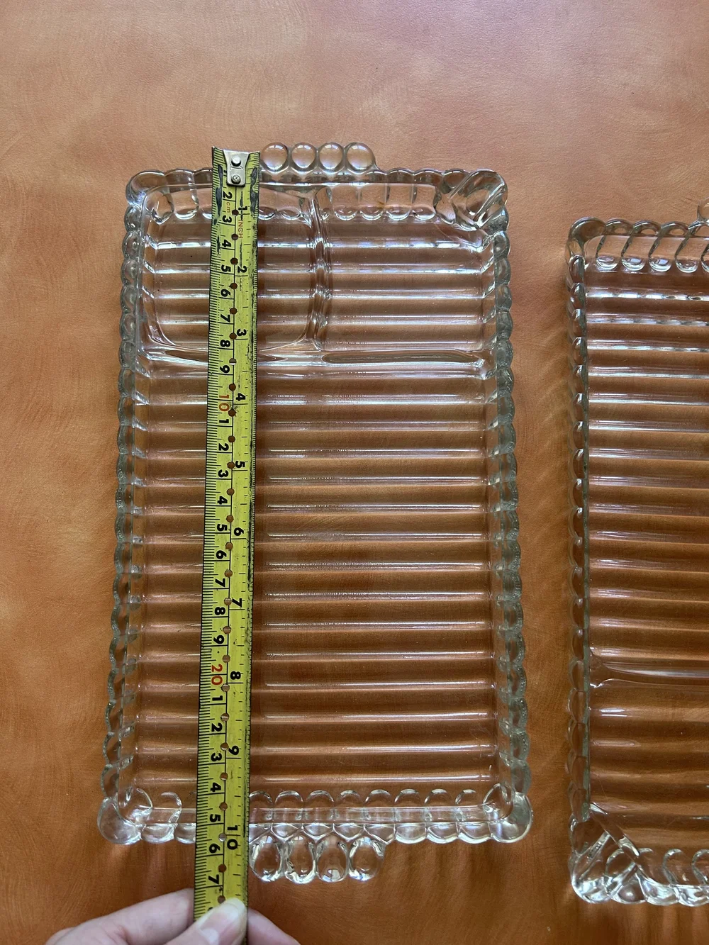 Vintage Ball And Rib Glass Tray